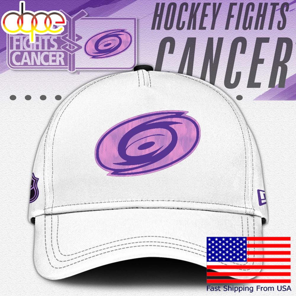 NHL Carolina Hurricanes Hockey Fight Cancer Supporters Cap , Nhl Hockey Cap