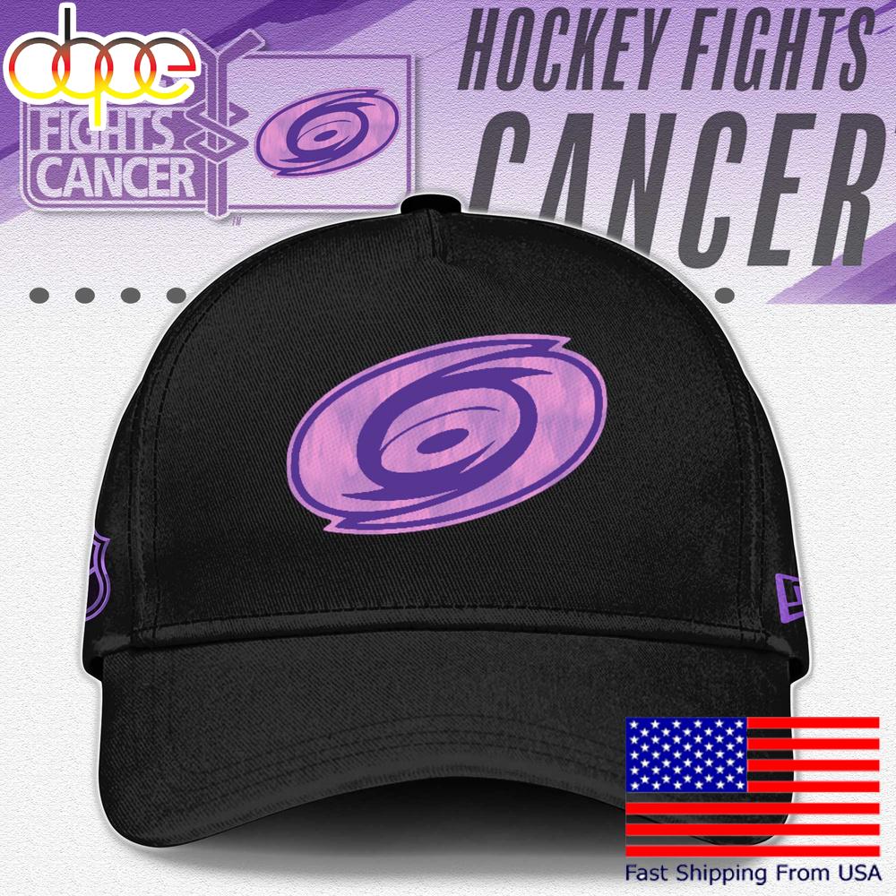 NHL Carolina Hurricanes Limited Edition Black Fight Cancer Cap , Nhl Hockey Cap