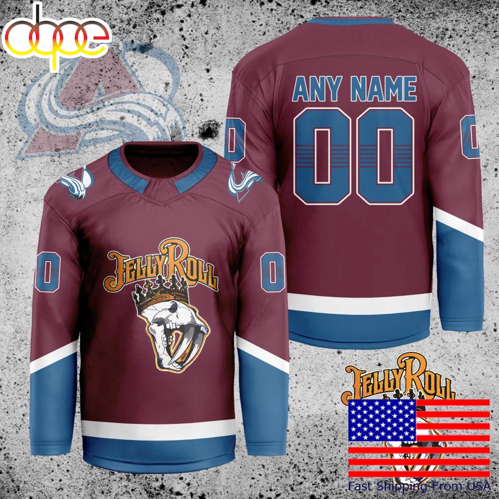 NHL Colorado Avalanche Jelly Roll Custom Hockey Jersey
