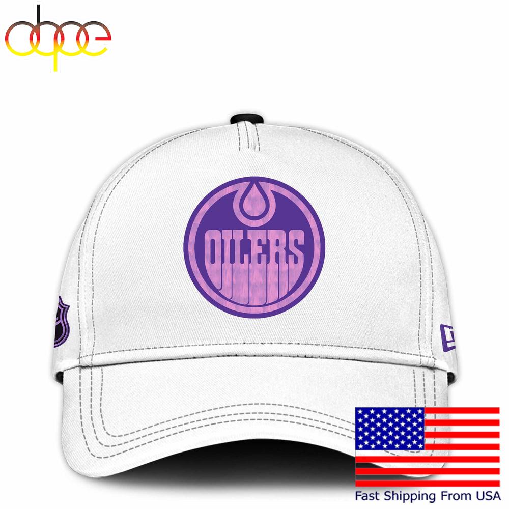 NHL Edmonton Oilers Hockey Fight Cancer Supporters Cap , Nhl Hockey Cap