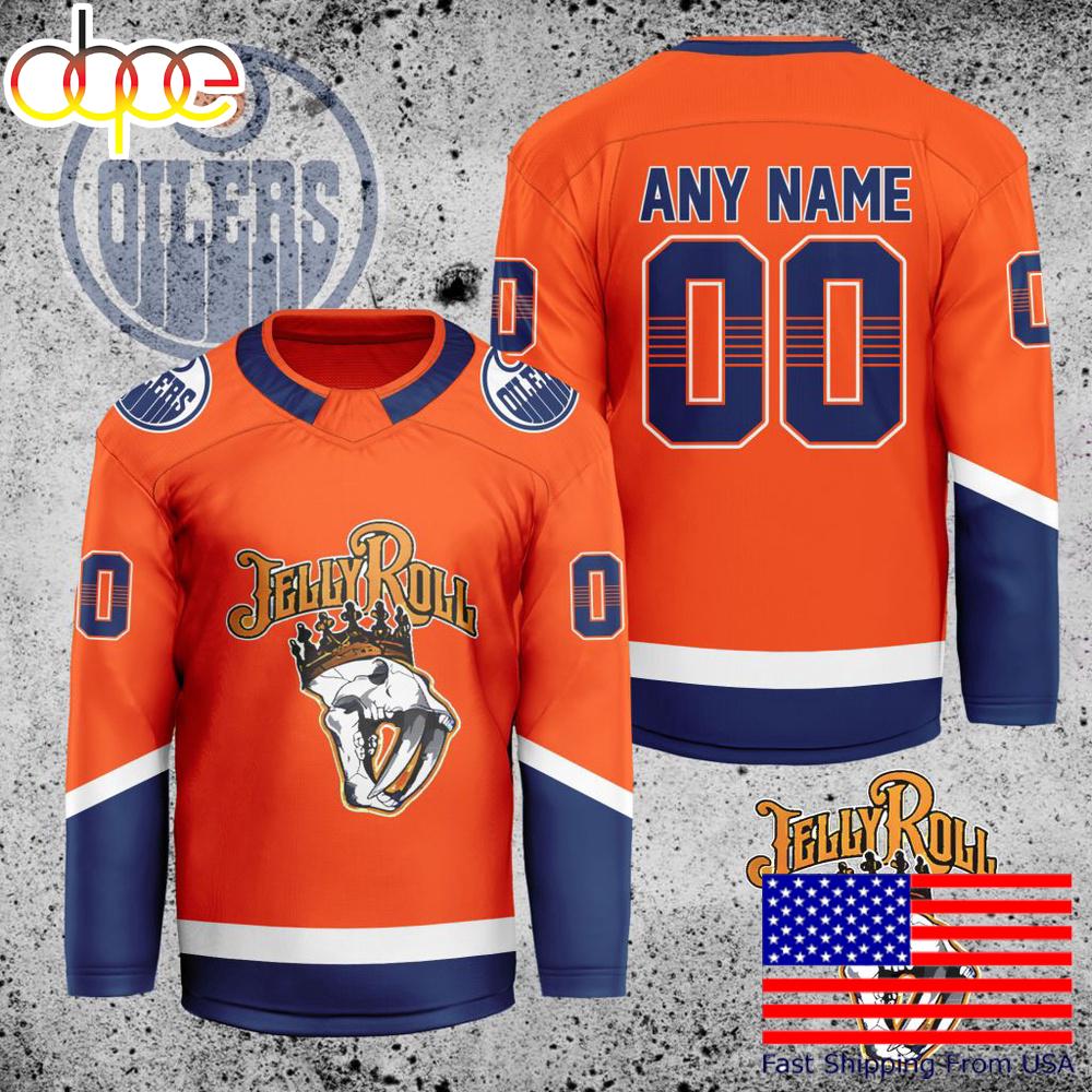 NHL Edmonton Oilers Jelly Roll Custom Hockey Jersey