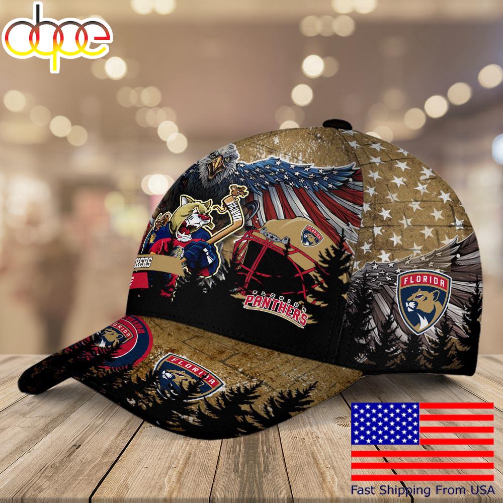 NHL Florida Panthers Mascot Logo Custom Name Baseball Cap