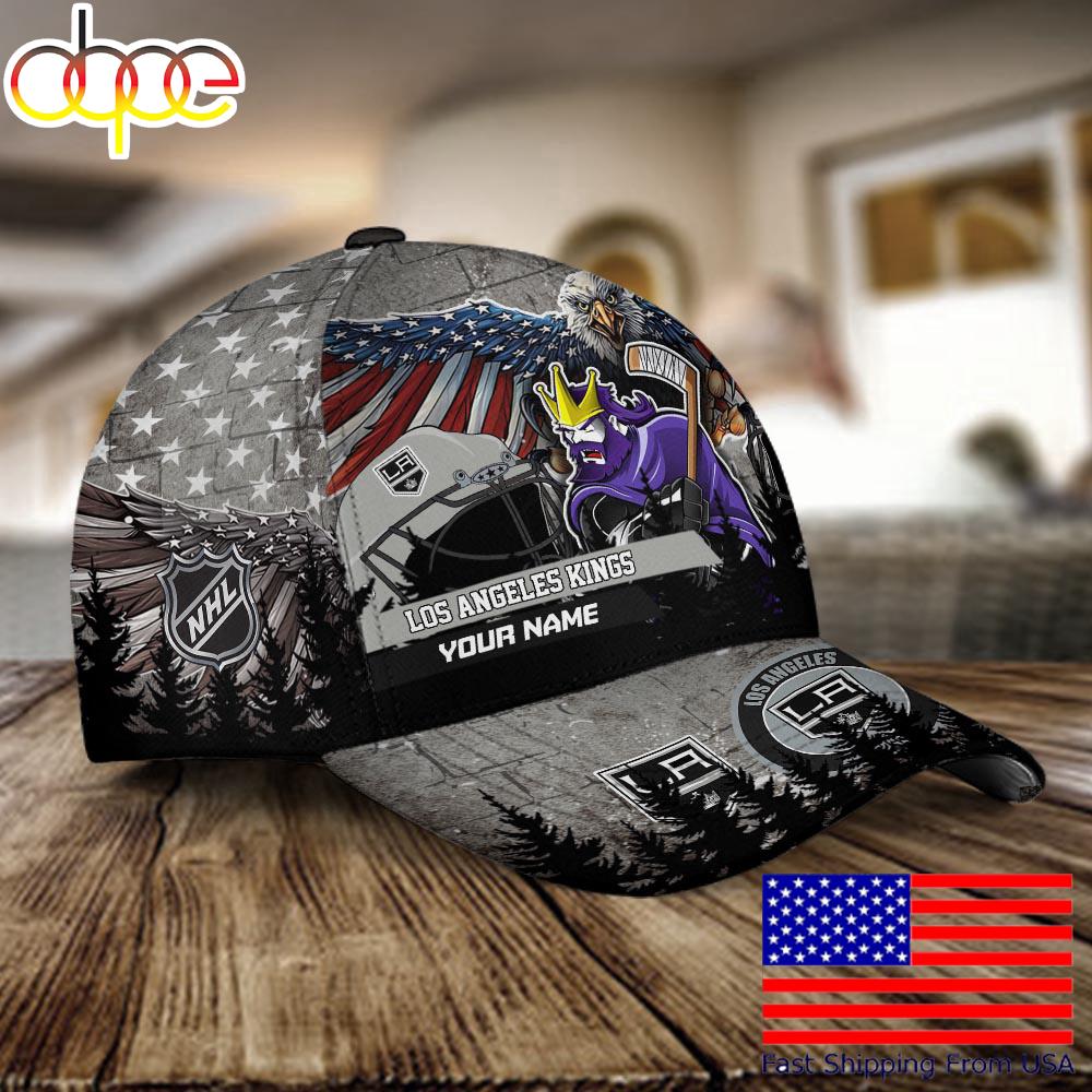 NHL Los Angeles Kings Mascot Logo Custom Name Baseball Cap
