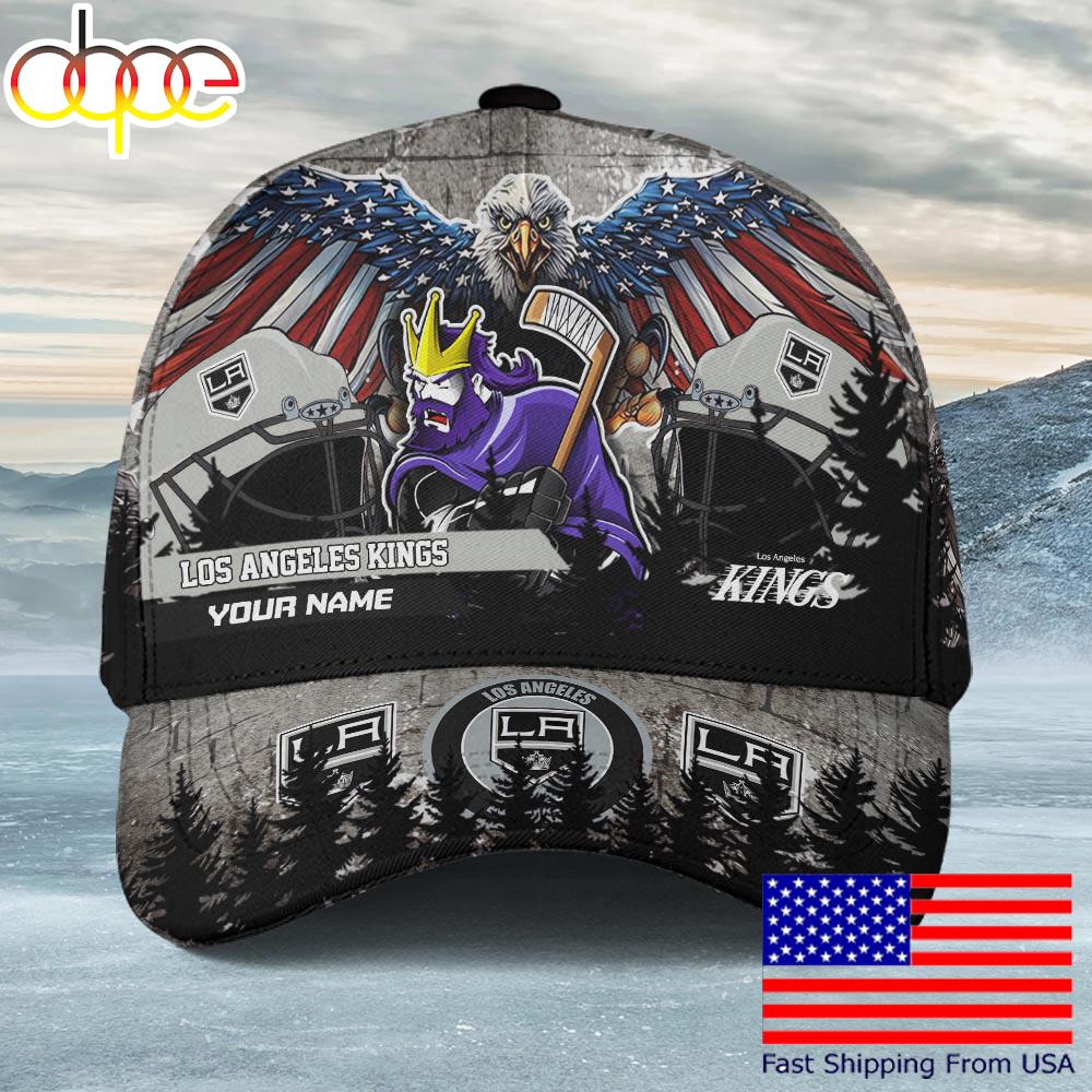 NHL Los Angeles Kings Mascot Logo Custom Name Baseball Cap