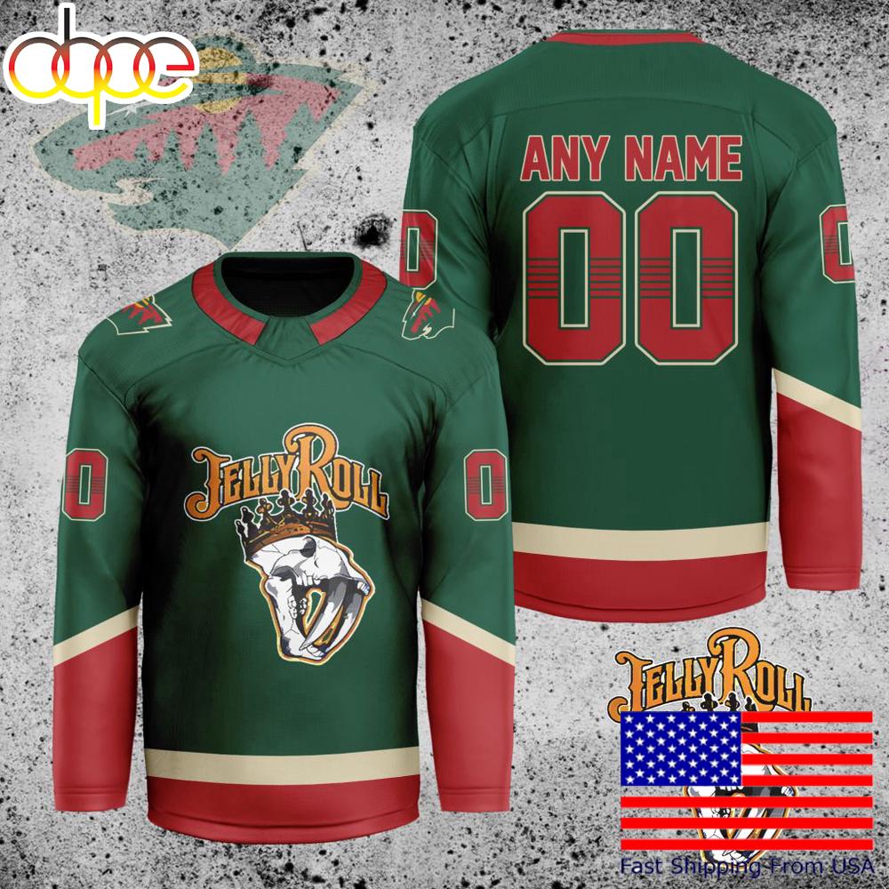 NHL Minnesota Wild Jelly Roll Custom Hockey Jersey