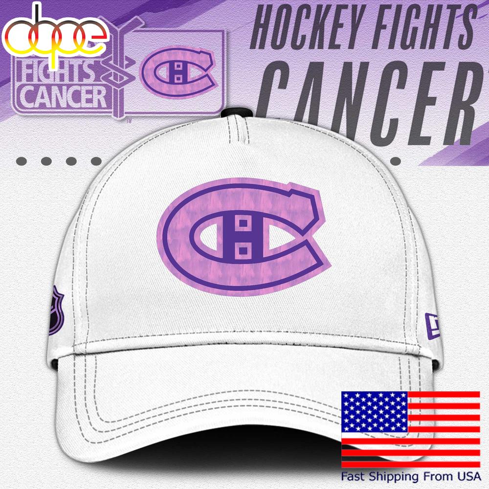 NHL Montreal Canadiens Hockey Fight Cancer Supporters Cap , Nhl Hockey Cap
