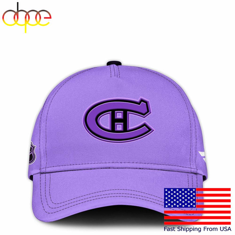 NHL Montreal Canadiens Hockey Purple Fight Cancer Cap , Nhl Hockey Cap