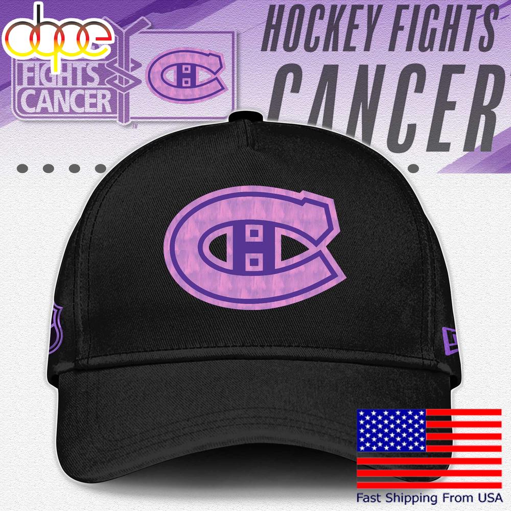 NHL Montreal Canadiens Limited Edition Black Fight Cancer , Nhl Hockey Cap