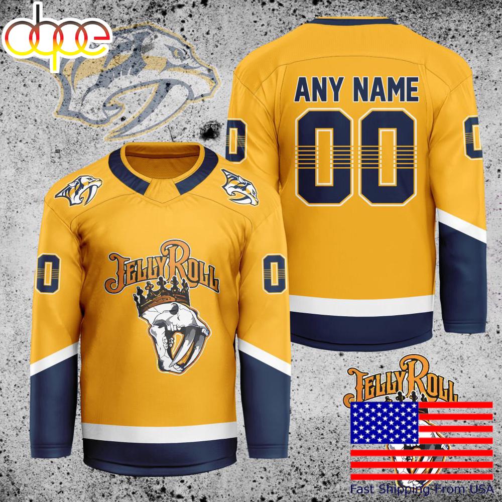 NHL Nashville Predators Jelly Roll Custom Hockey Jersey