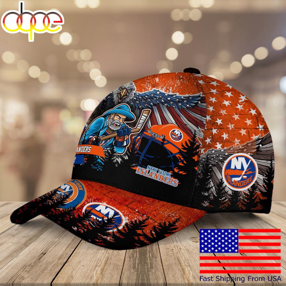 NHL New York Islanders Mascot Logo Custom Name Baseball Cap