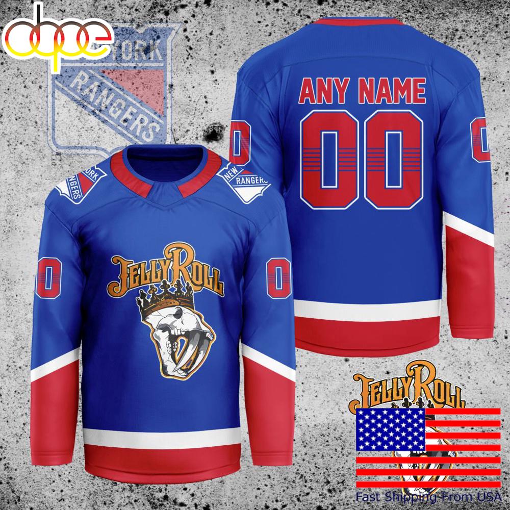 NHL New York Rangers Jelly Roll Custom Hockey Jersey