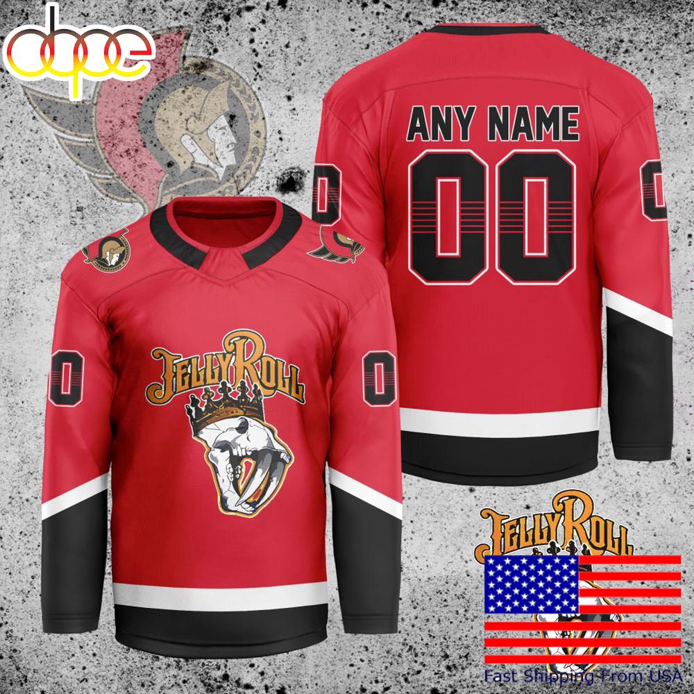 NHL Ottawa Senators Jelly Roll Custom Hockey Jersey