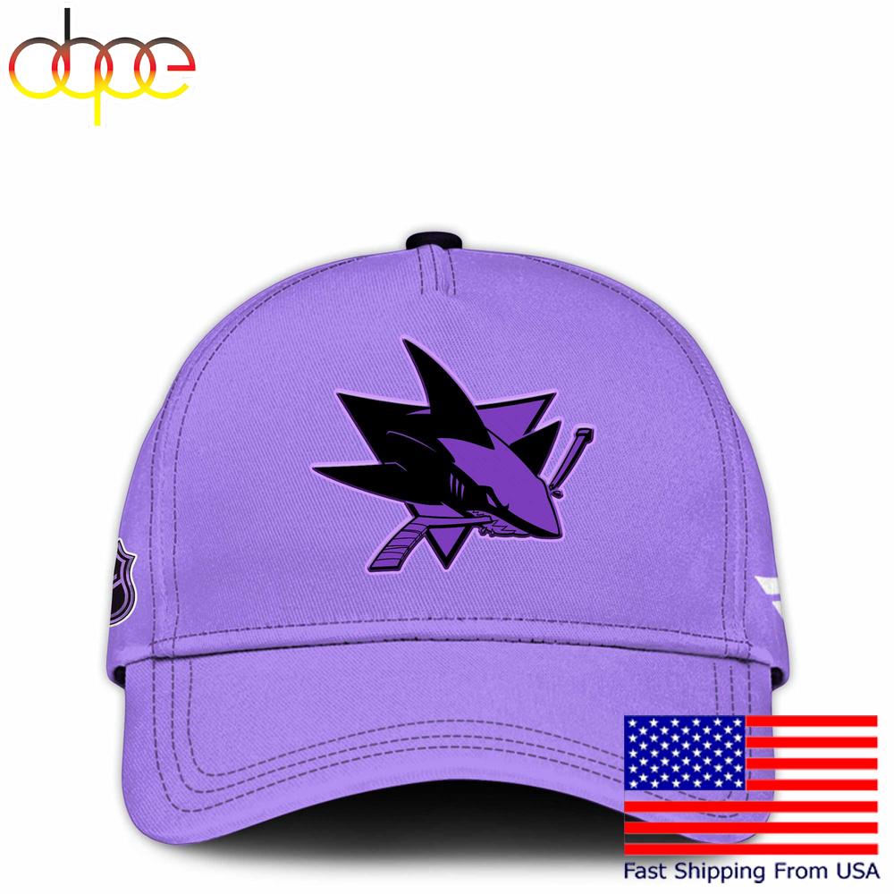 NHL San Jose Sharks Hockey Purple Fight Cancer Cap , Nhl Hockey Cap