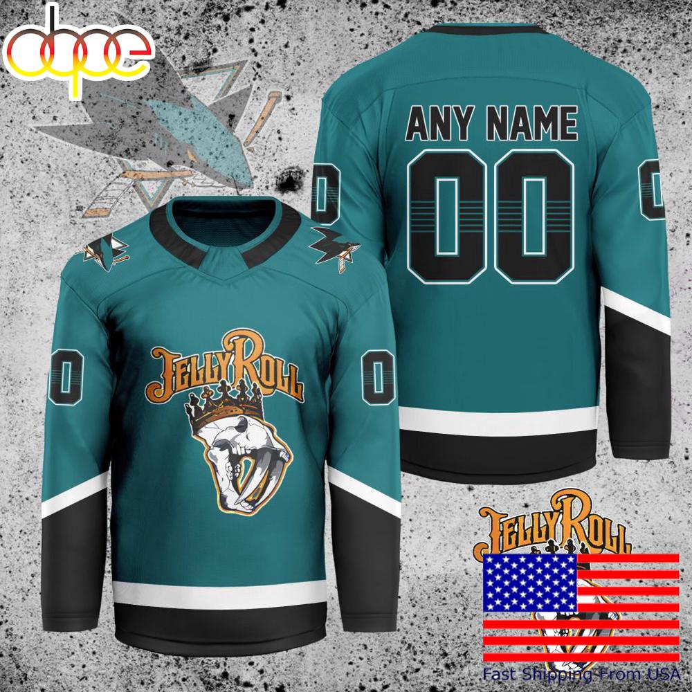 NHL San Jose Sharks Jelly Roll Custom Hockey Jersey