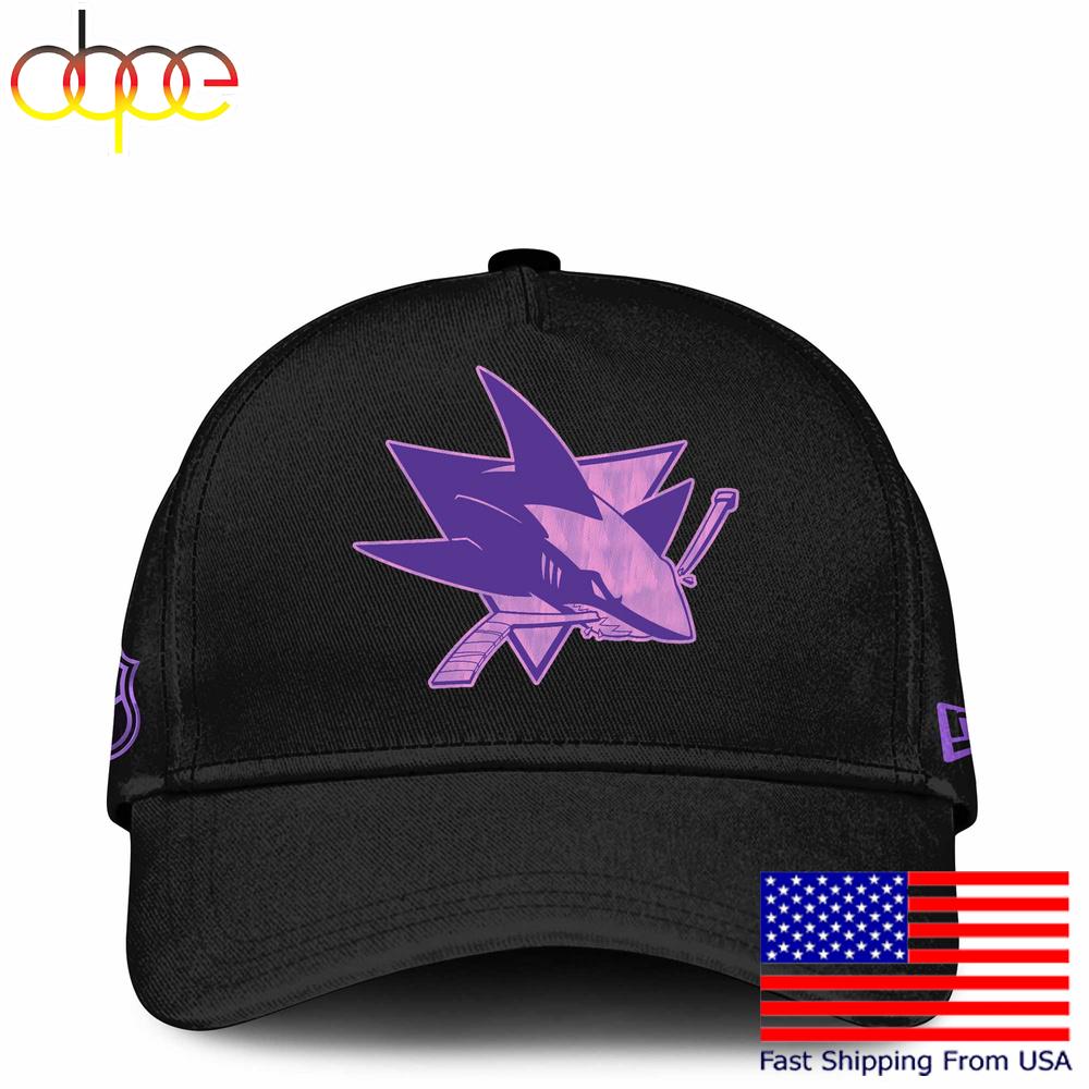 NHL San Jose Sharks Limited Edition Black Fight Cancer Cap , Nhl Hockey Cap