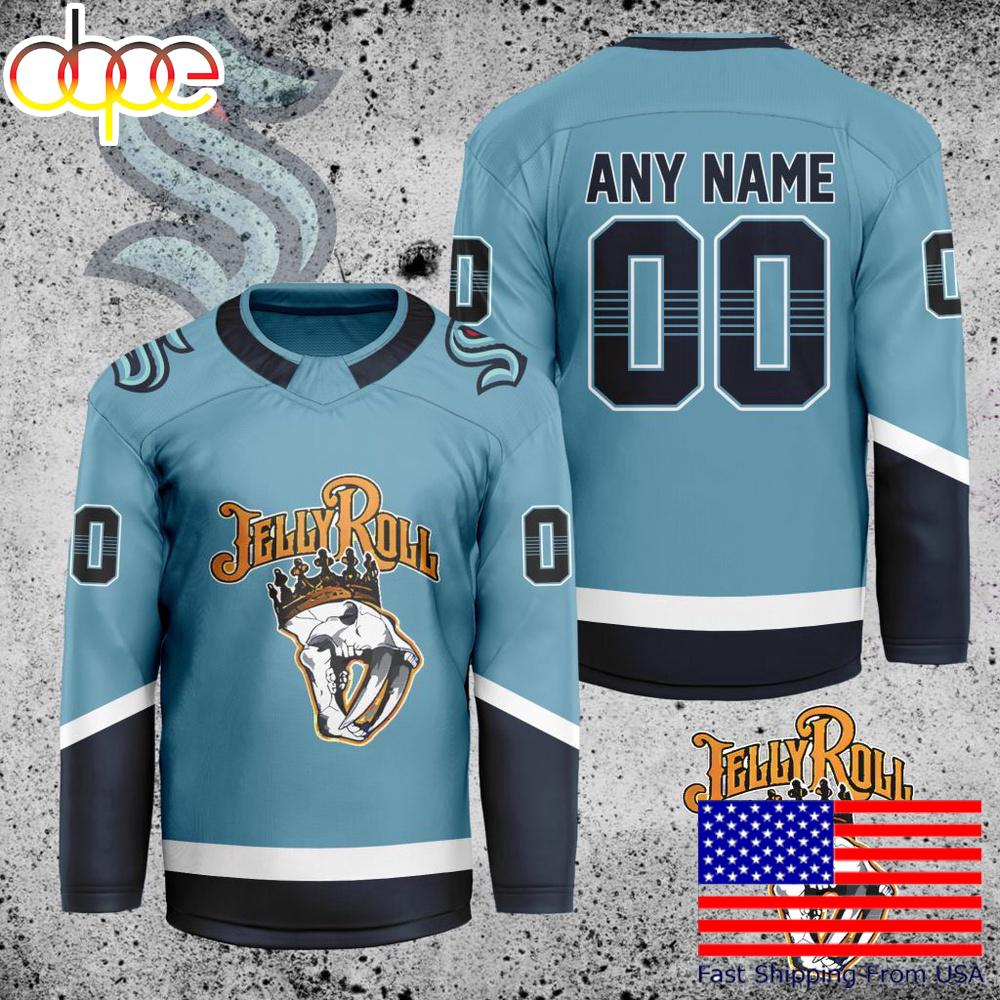 NHL Seattle Kraken Jelly Roll Custom Hockey Jersey