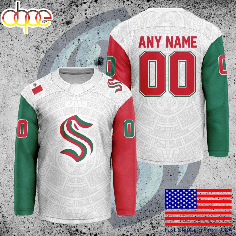NHL Seattle Kraken Mexican Heritage Custom Hockey Jersey