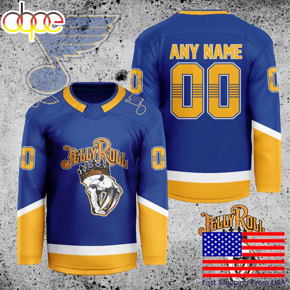 NHL St. Louis Blues Jelly Roll Custom Hockey Jersey