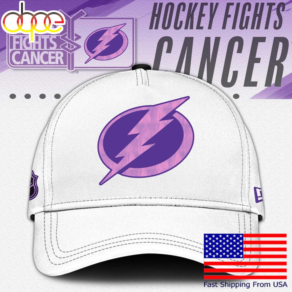 NHL Tampa Bay Lightning Hockey Fight Cancer Supporters Cap , Nhl Hockey Cap