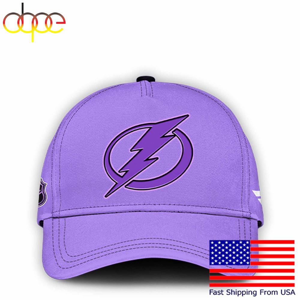 NHL Tampa Bay Lightning Hockey Purple Fight Cancer Cap , Nhl Hockey Cap