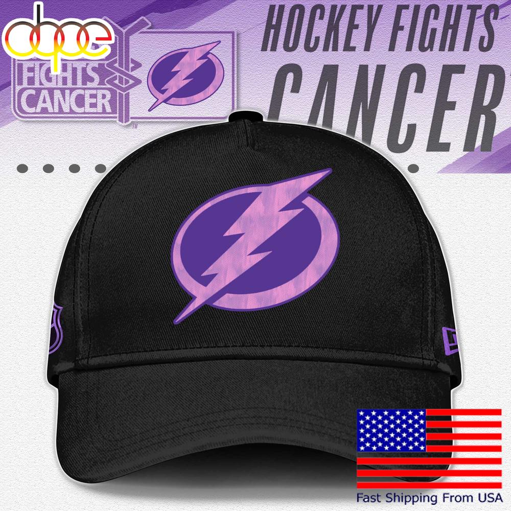 NHL Tampa Bay Lightning Limited Edition Black Fight Cancer Cap , Nhl Hockey Cap