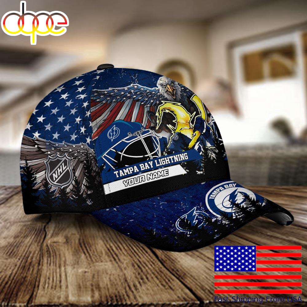 NHL Tampa Bay Lightning Mascot Logo Custom Name Baseball Cap