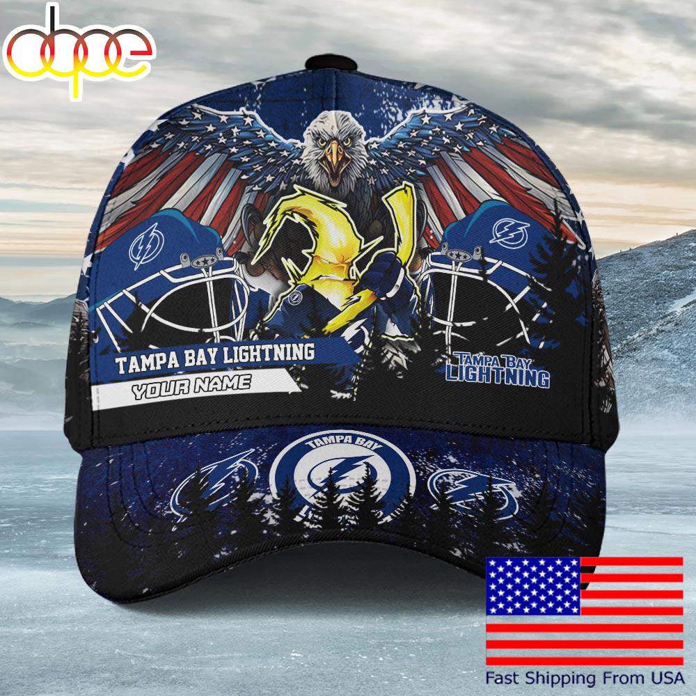 NHL Tampa Bay Lightning Mascot Logo Custom Name Baseball Cap