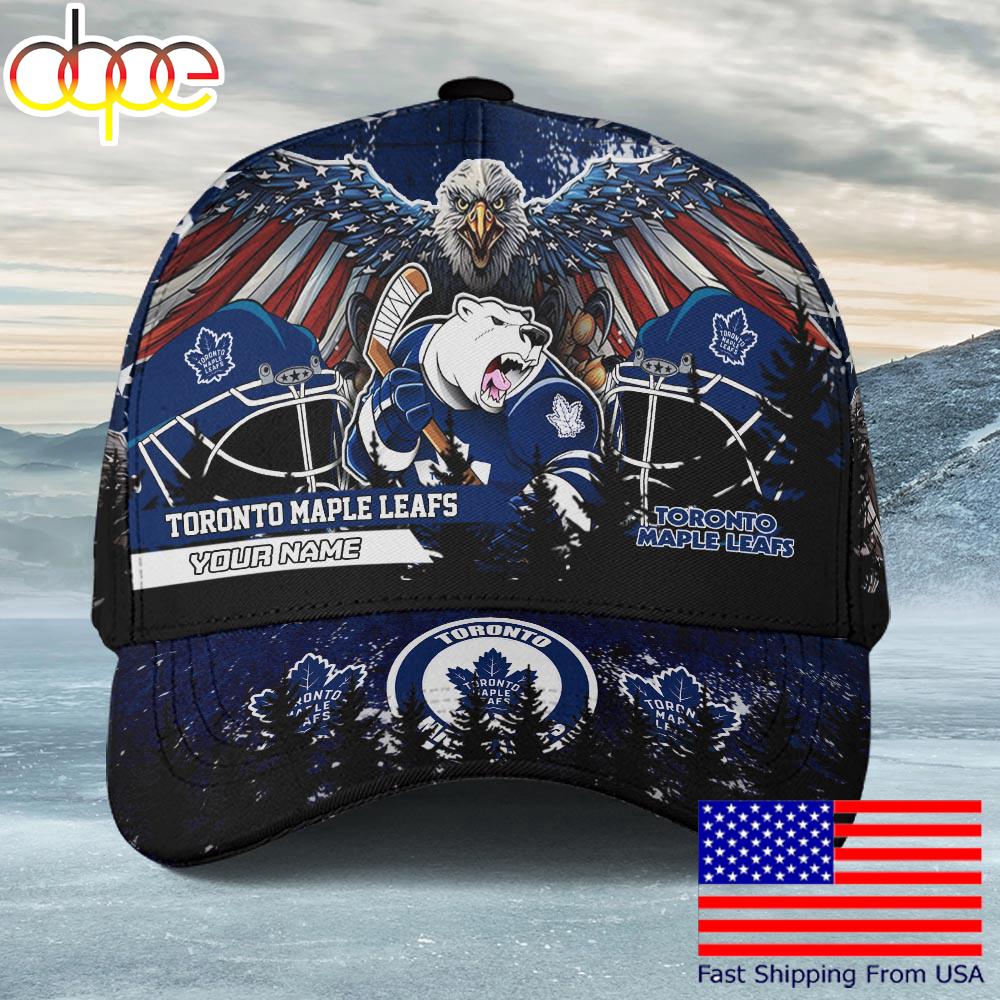 NHL Toronto Maple Leafs Mascot Logo Custom Name Baseball Cap