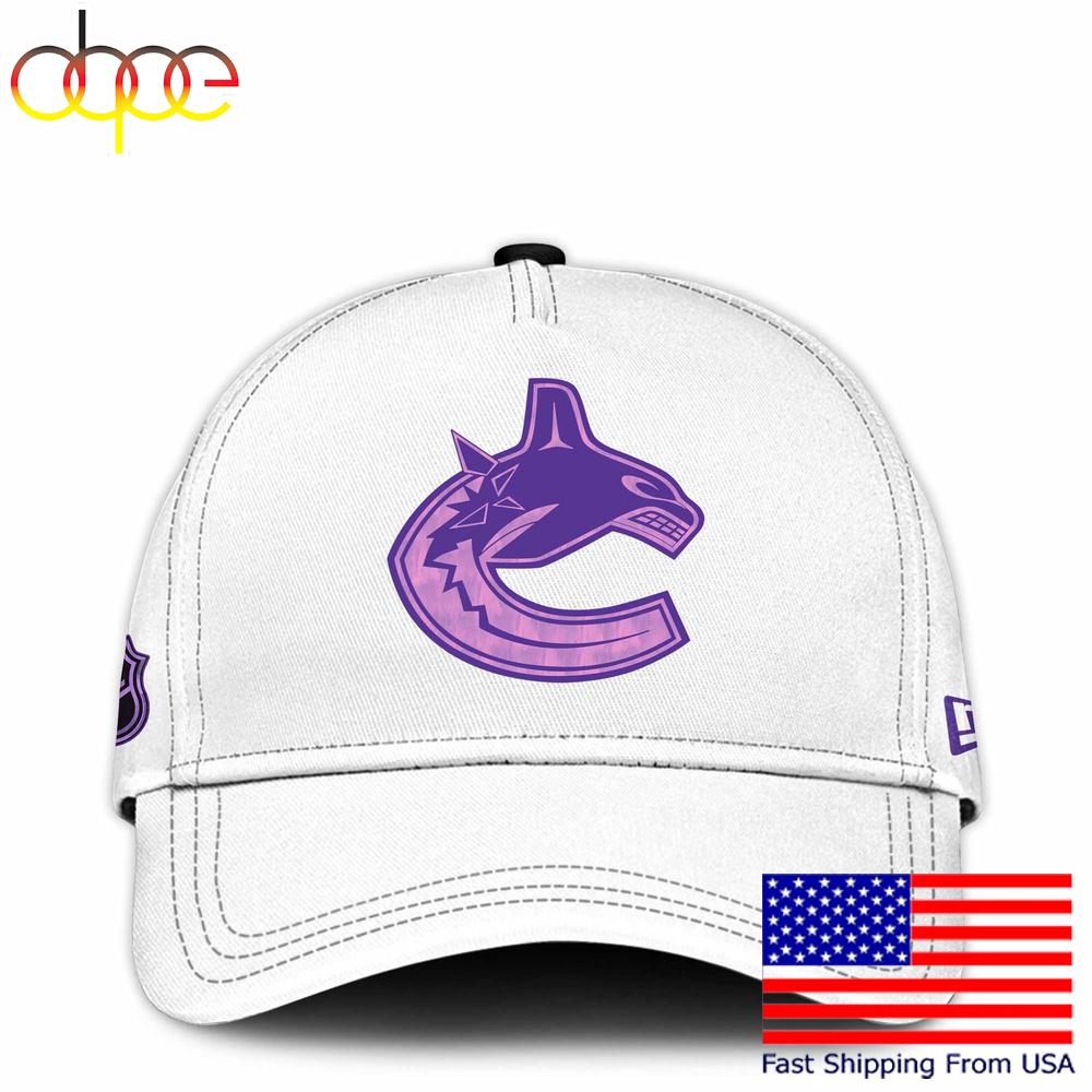 NHL Vancouver Canucks Hockey Fight Cancer Supporters Cap , Nhl Hockey Cap