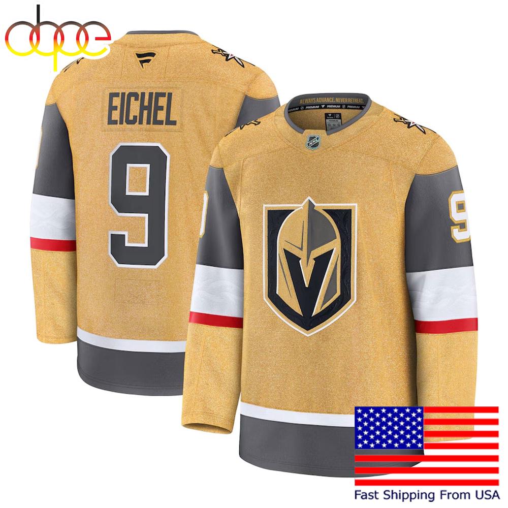 NHL Vegas Golden Knights Jack Eichel Gold Limited Hockey Jersey, Vegas Golden Knights Jersey