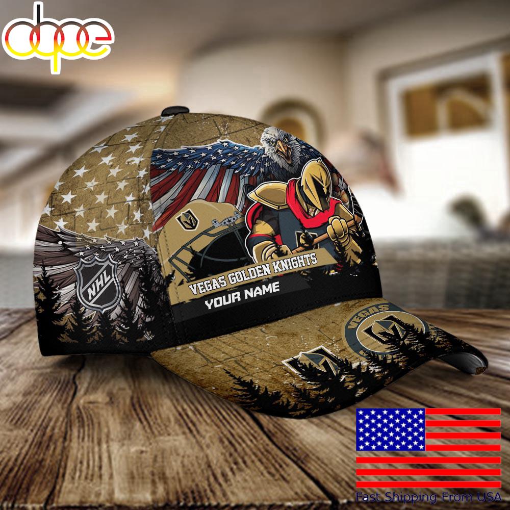 NHL Vegas Golden Knights Mascot Logo Custom Name Baseball Cap