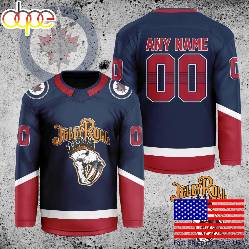 NHL Winnipeg Jets Jelly Roll Custom Hockey Jersey