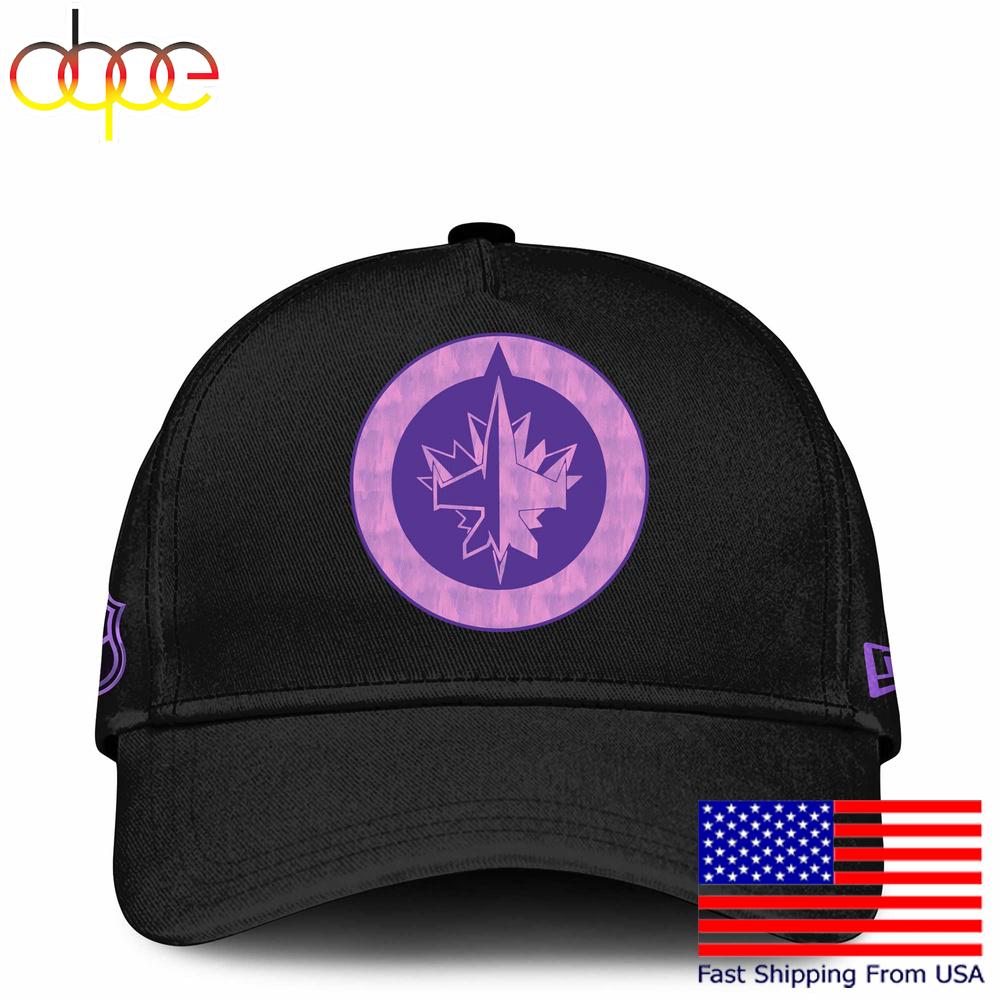 NHL Winnipeg Jets Limited Edition Black Fight Cancer Cap , Nhl Hockey Cap