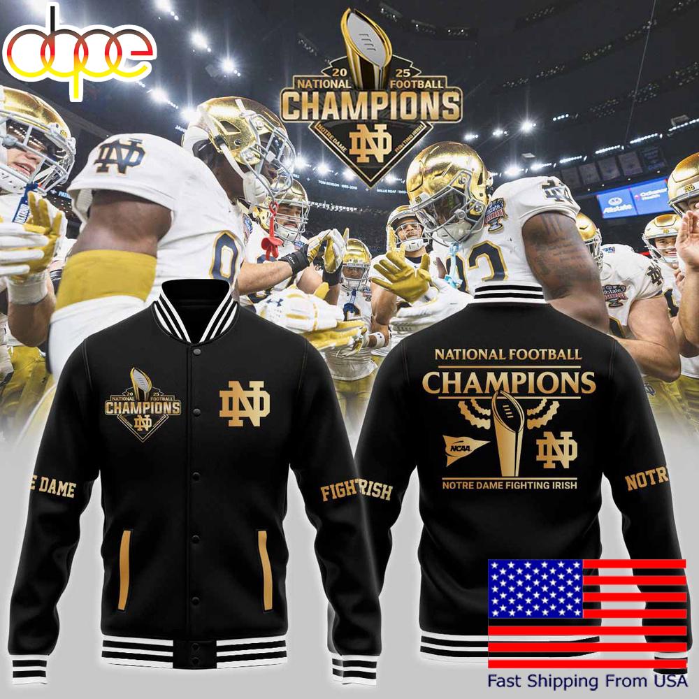 Notre Dame Fighting Irish National Football Champions 2025 Baseball Jacket