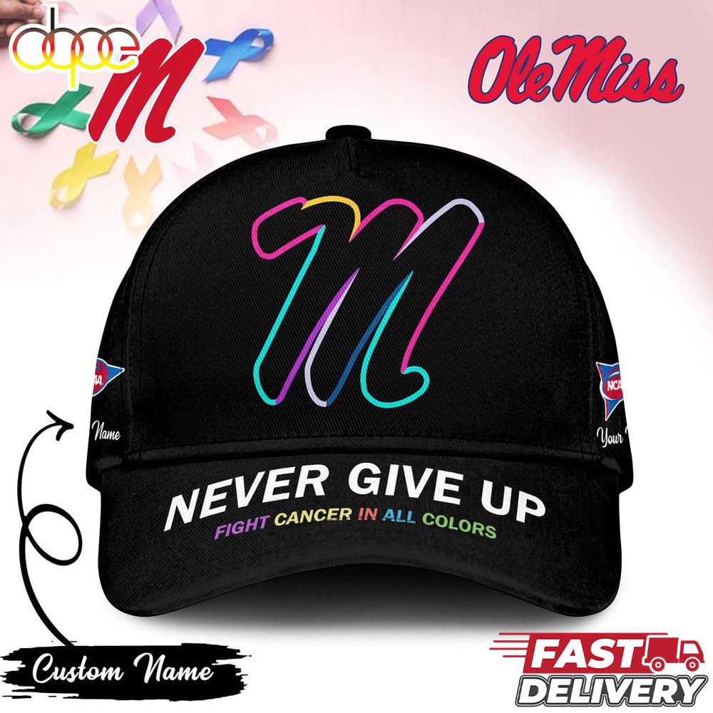 Ole Miss Rebels NCAA Fight Cancer In All Colors Baseball Cap