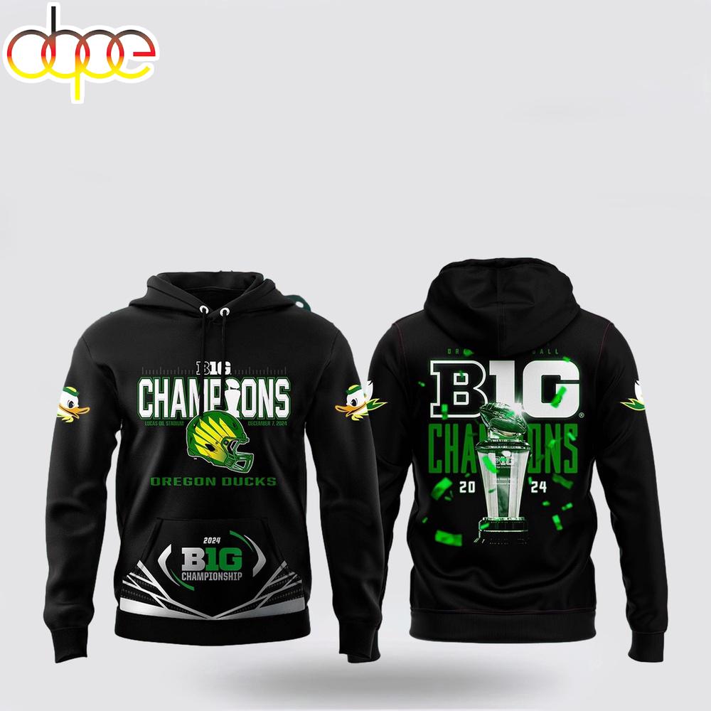 Oregon Ducks Celebrating Big 10 Championship Winner 2024 3D Hoodie
