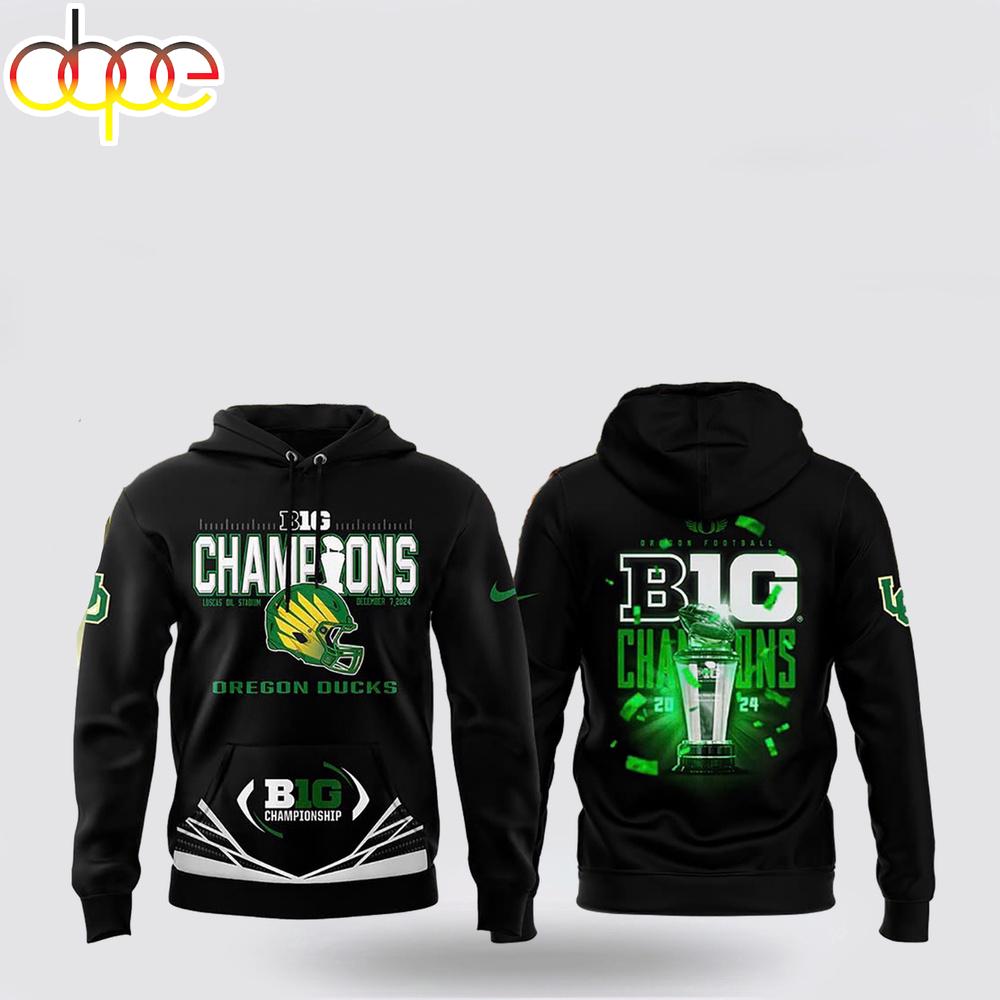 Oregon Ducks Football Big 10 Champions 2024 Celebration 3D Hoodie