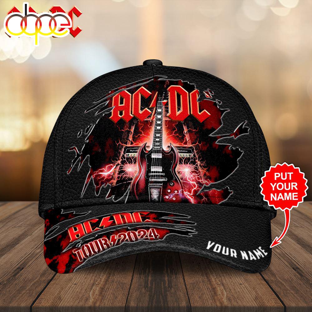 Custom Name 3D Cap Hat Personalized ACDC Merry Christmas 3D Cap Hat Gift For Fans