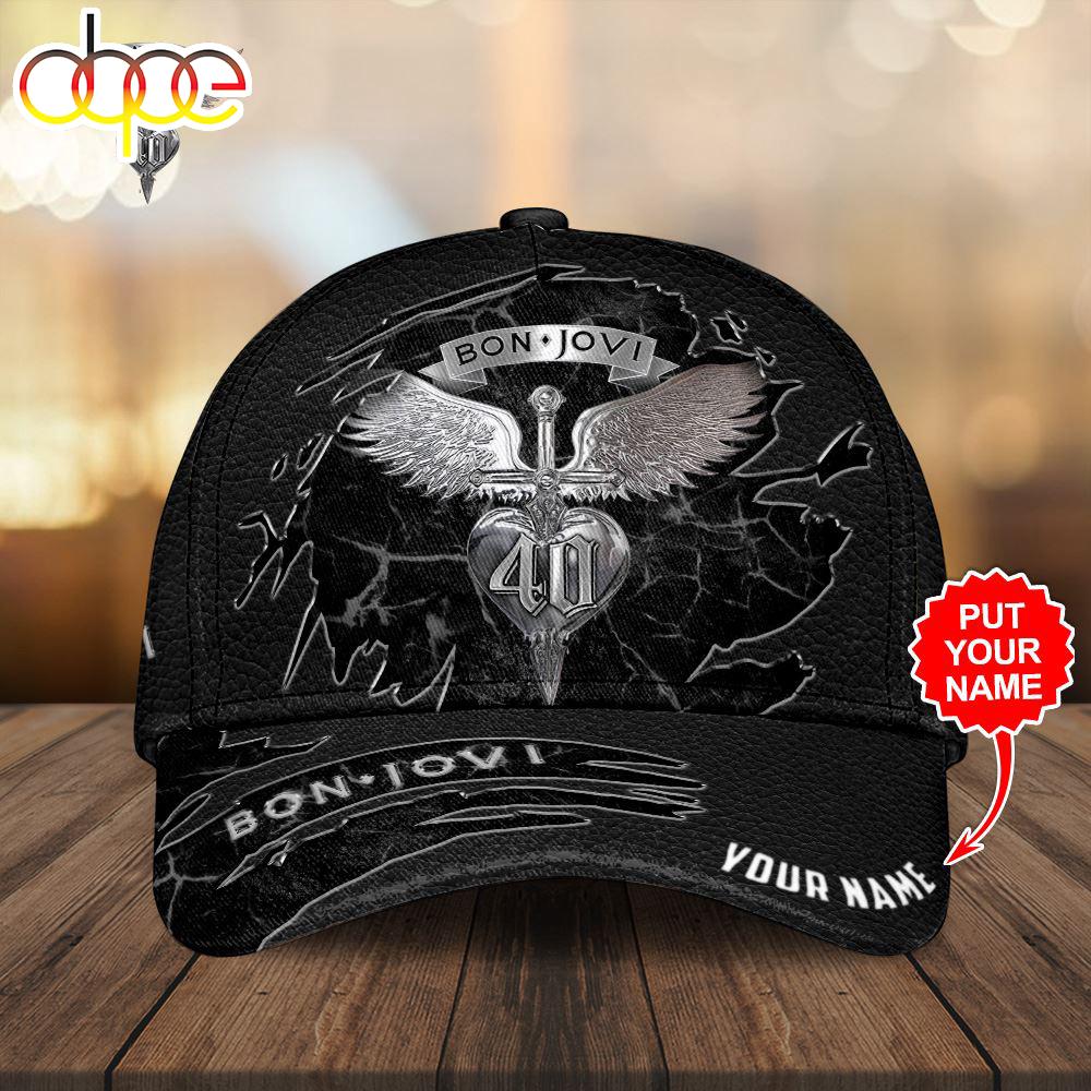 Custom Name 3D Cap Hat Personalized Bon Jovi Classic Cap Gift Christmas For Fans