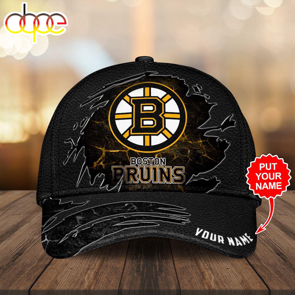 Custom Name 3D Cap Hat Personalized Boston Bruins Classic Cap Gift Christmas For Fans