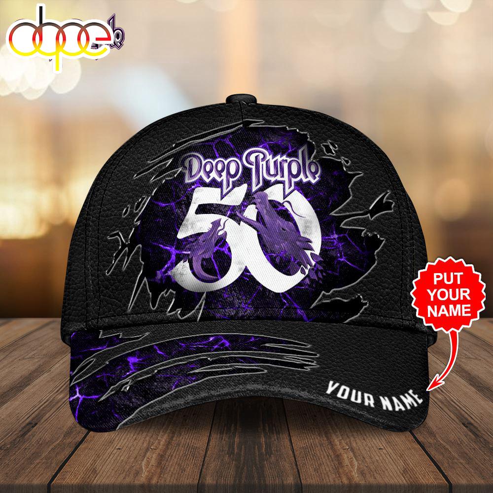 Custom Name 3D Cap Hat Personalized Deep Purple Classic Cap Gift Christmas For Fans