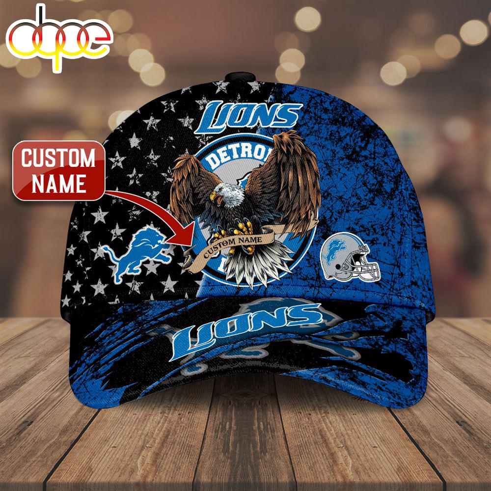 Custom Name 3D Cap Hat Personalized Detroit Lions Classic Cap 3D Hat Trendding New