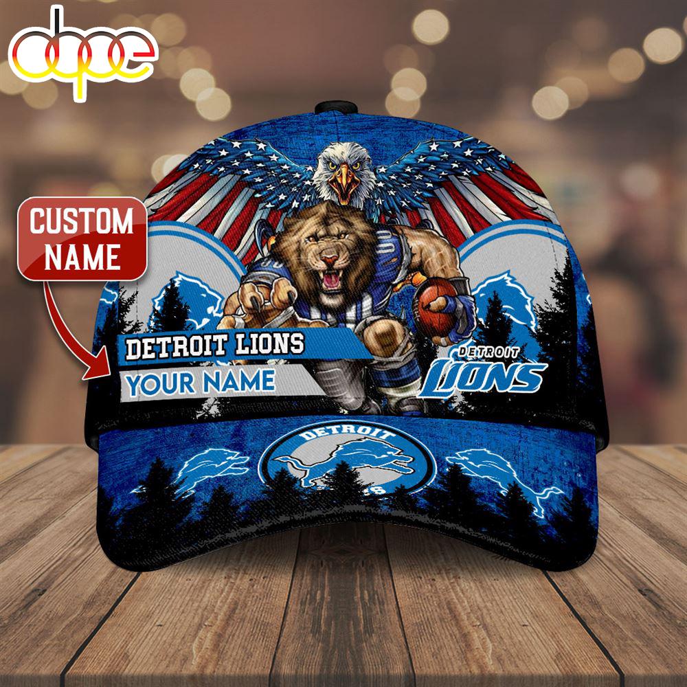 Custom Name 3D Cap Hat Personalized Detroit Lions Classic Cap Gift Christmas For Fans