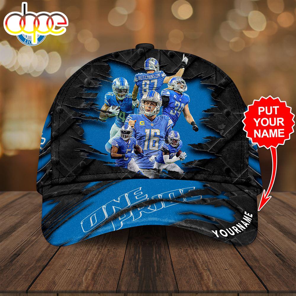 Custom Name 3D Cap Hat Personalized Detroit Lions Merry Christmas 3D Cap Hat Gift For Fans
