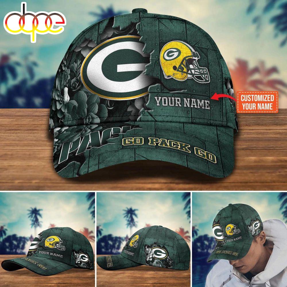 Custom Name 3D Cap Hat Personalized Green Bay Packers Classic Cap Gift Christmas For Fans