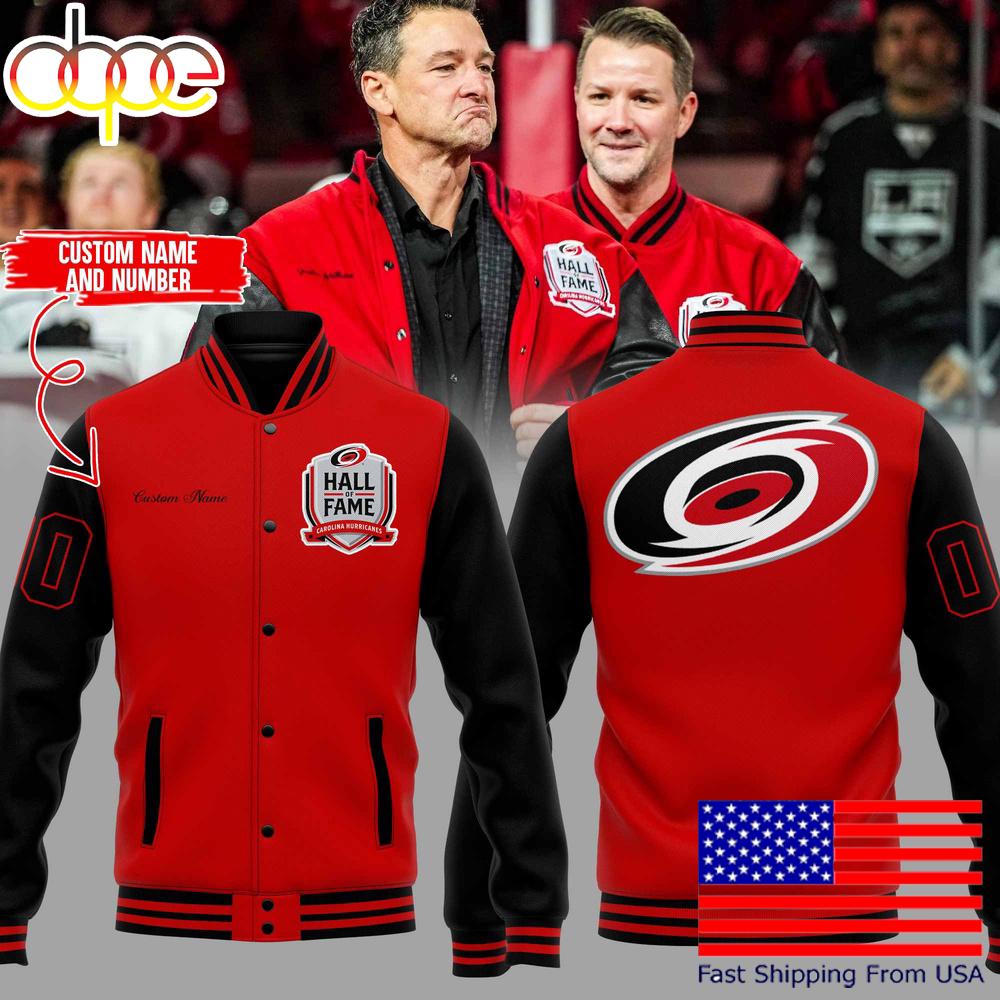 Personalized Hall Of Fame Carolina Hurricanes Baseball Jacket