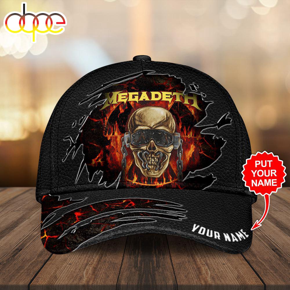 Custom Name 3D Cap Hat Personalized Megadeth Band 2024 Logo New, 3D Classic Hat Cap Gift Xmas