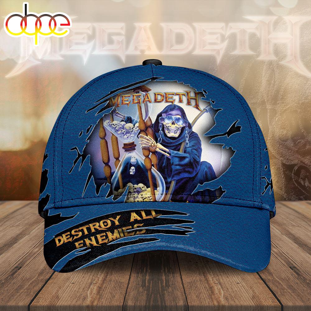 Custom Name 3D Cap Hat Personalized Megadeth Band Merry Christmas 3D Cap Hat Gift For Fans