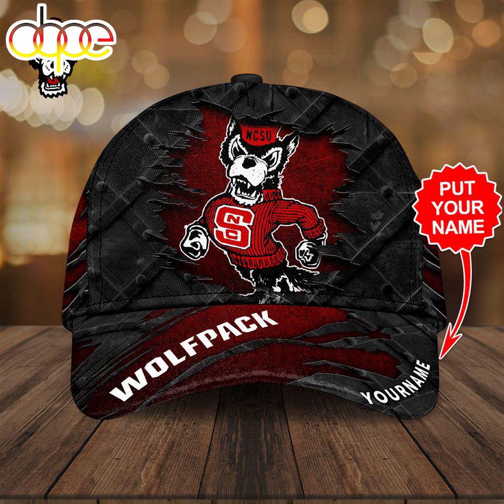 Custom Name 3D Cap Hat Personalized NC State Wolfpack Men's Basketball Classic Cap 3D Hat Trendding New