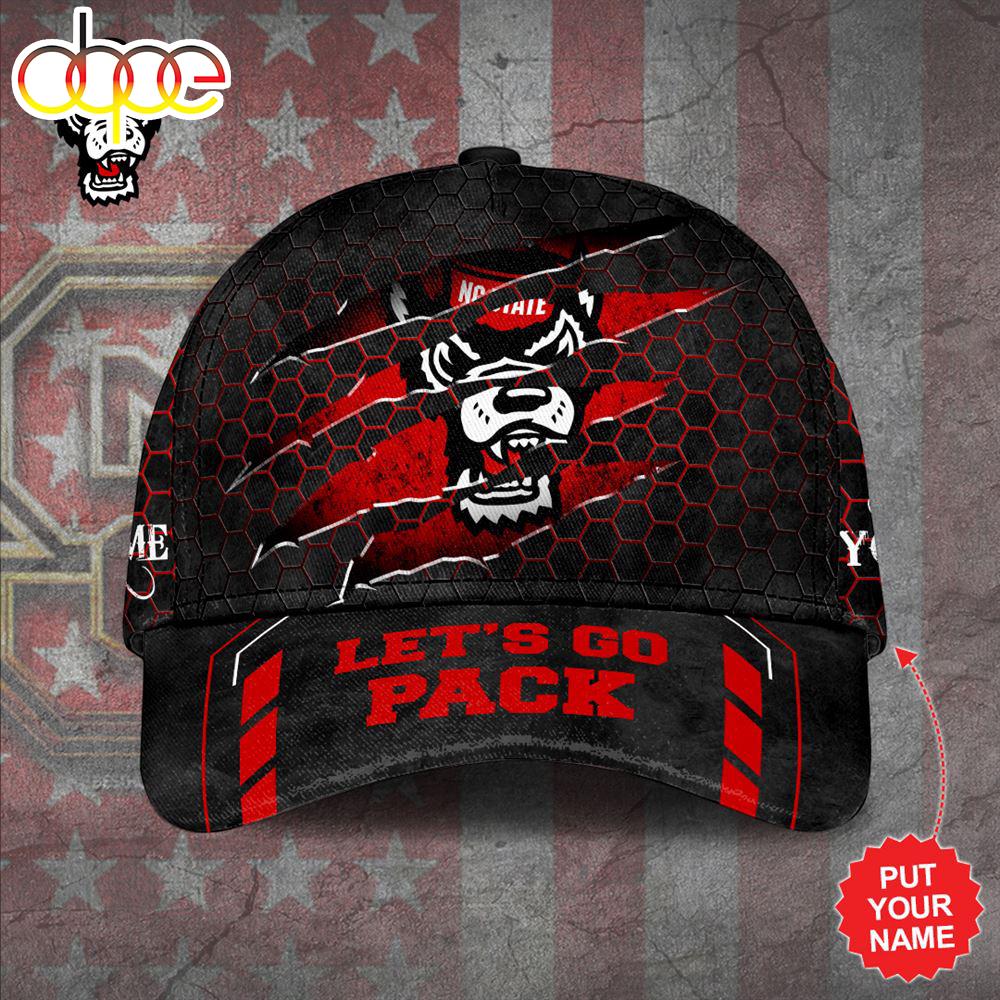 Custom Name 3D Cap Hat Personalized NC State Wolfpack Men's Basketball Classic Cap Gift Christmas For Fans